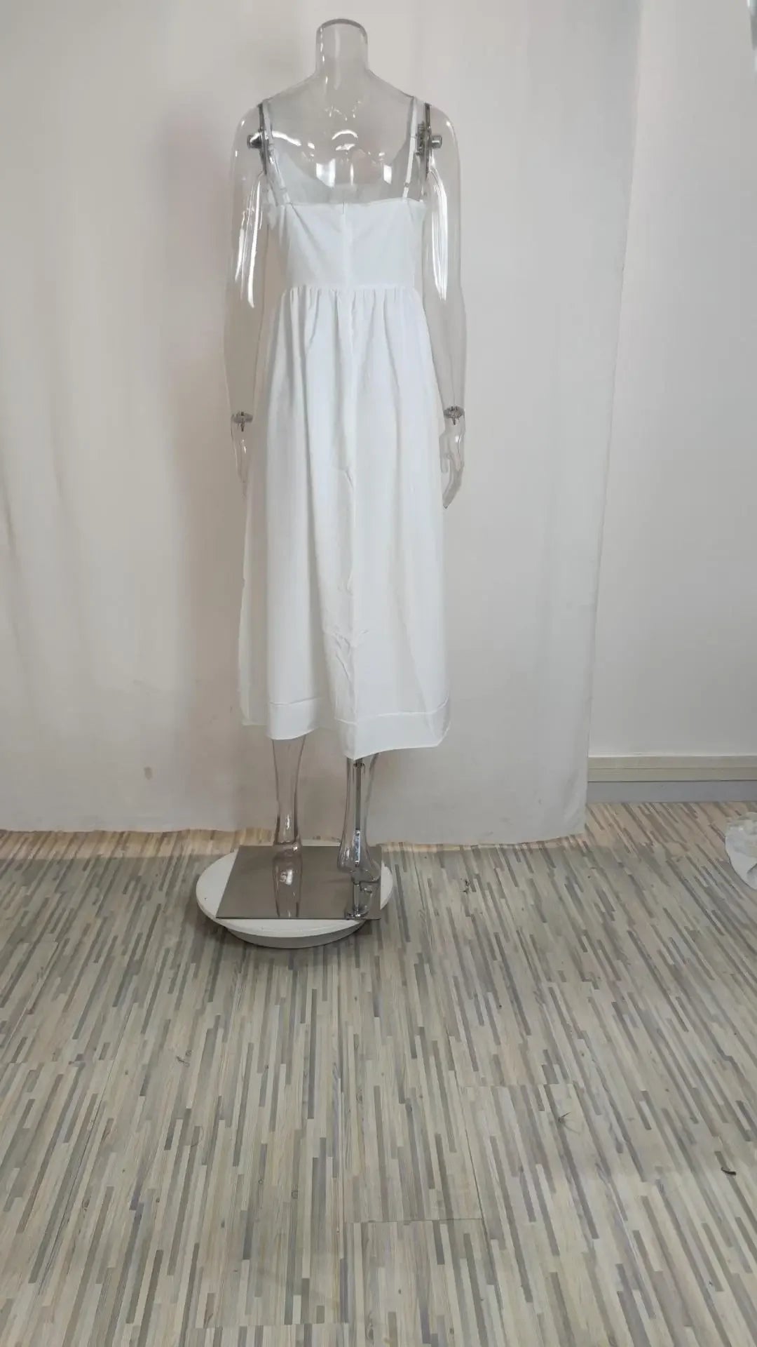 Women's Off The Shoulder Midi Dress 2024 Summer New Solid Color Sexy U-Neck Strap Large Swing Dress For Women Vestidos De Mujer