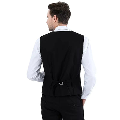 Mens Suit Vest Male Business Formal Wedding Office Birthday Party Outfit Set  Easter Church Jacket Black Waistcoat