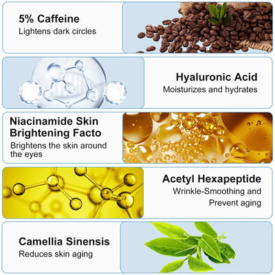 Falten Augen 5% Koffein Augen Creme Eye Roller Ball Creme FüR Augenringe Verblasst Feine Linien Entfernen Augen Taschen 15ml