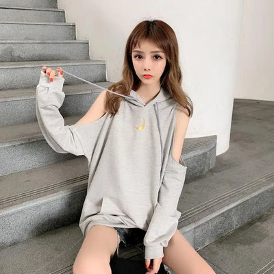 Sweatshirts for Women Hoodies Plain Long Female Clothes Black Hooded Tops Cotton Sweat-shirt Basic Designer Sleeve Goth Novelty