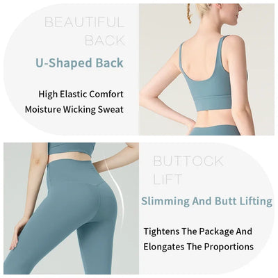 2 Piece Yoga Clothes Women's Tracksuit Athletic Wear Pilates Fitness Yoga Set Tight-fitting Running Underwear Fitness Suit👚👚