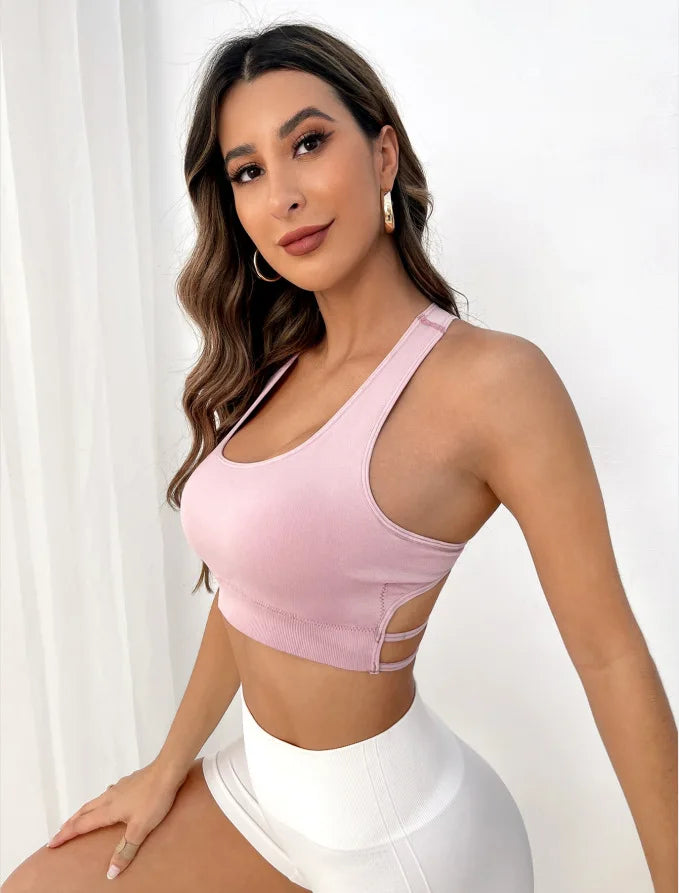 Breathable Sports Bra Fitness Top Seamless Yoga Bra Shockproof Crop Top Women Push up Sport Bra Gym Workout Top
