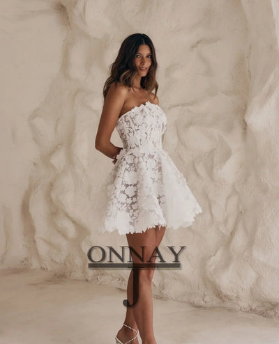 Bohemian Wedding Dresses Aline for Women Lace Appliques Corset Back Bespoke Bridal Gown for Bride Vestidos De Novia Customized