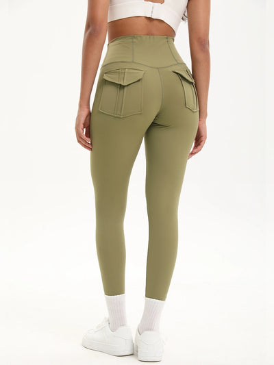 Women Yoga Legging trousers with pocket High Waist Fitness pants Cargo style Cycling Workout Gym Pants Breathable sports pants