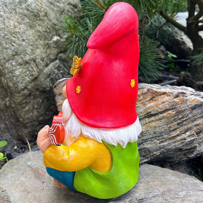 Garden Dwarf - An interesting hippie dwarf statue - A 4.72-inch tall lawn statue - suitable for outdoor or home decoration