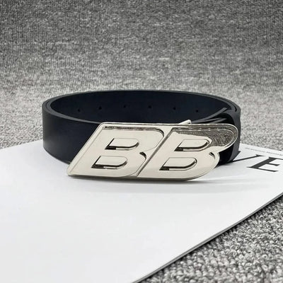 Men's Belt Wide Letter Casual Temperament Belt |Retro European and American Fashion Belt