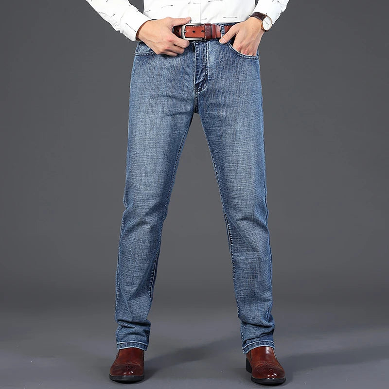 Classic Business Casual Jeans Men 2025 New Fashion Retro Slim Stretch Denim Trousers Male High Quality Luxury Pants Men Clothing