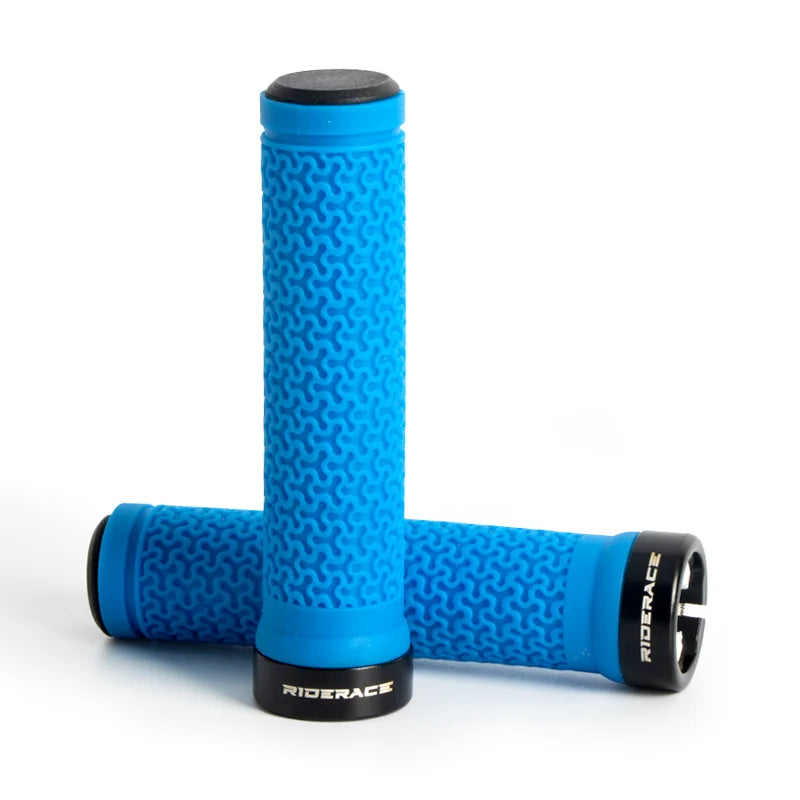 RIDERACE Bicycle Handle Bar Grips MTB Mountain Bike Single-sided Locking Handlebar Cover Rubber Non-slip Cycling Accessories