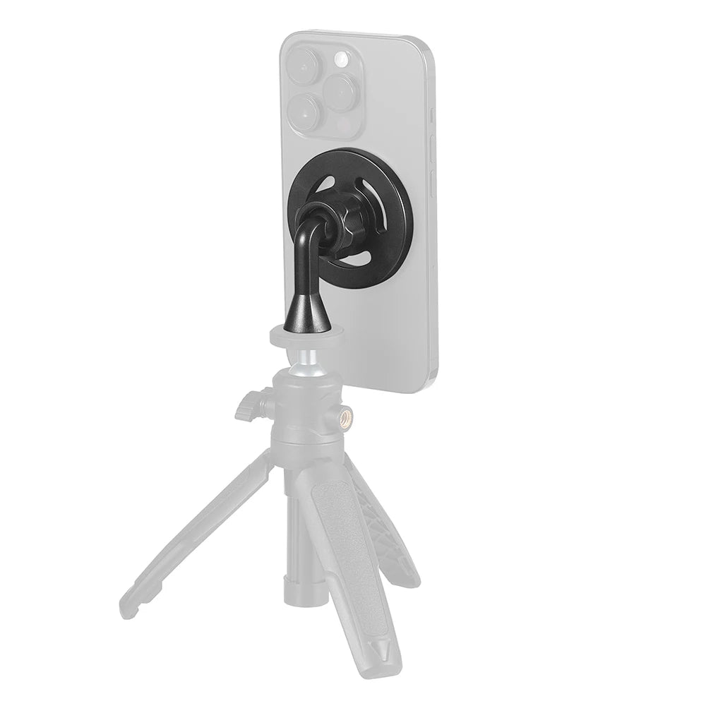 Magnetic Phone Tripod Mount Adapter with 1/4"-20 Hole for MagSafe for iPhone 15 14 13 12 Plus Pro Max Magsafe Case, Selfie Stick