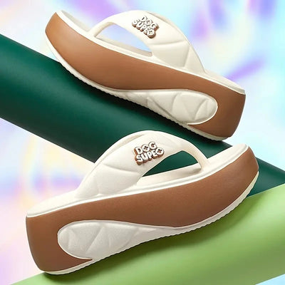 Women's Indoor Flip Flops Summer New Thick Bottom Sandals Soft Comfortable Casual Flip Flops Outdoor Beach Fashion Slippers