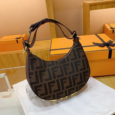 ‌2025 New Designer Underarm Bag Women Fashion Shoulder Handbag PU Leather Monogram Letter Print Crossbody Purse‌