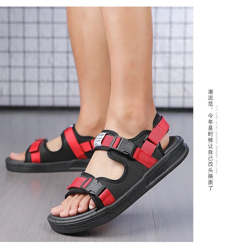 Men Sandals 2024 Trending Men's Luxury Sandals Man Summer 2024 Shiatsu Slippers Flat Sandal Beach Shoes Platform Sandals. Mens