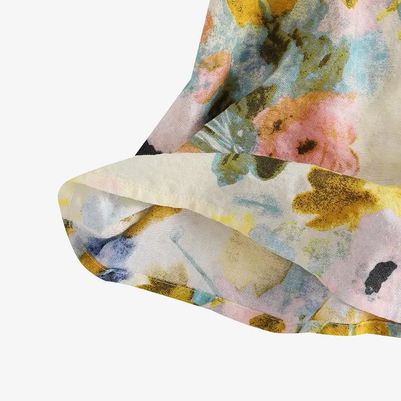 ZANZEA Women Cotton Linen Blouses 2024 Summer Bohemian Floral Printed Blusas Fashion 3/4 Sleeve O-Neck Top Casual Loose Shirts