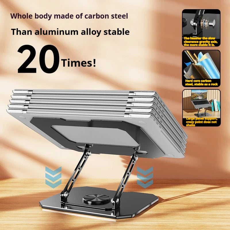 Adjustable Laptop Stand Folding Rotating Desktop Riser Enhanced Cooling Base Tablets Stand Laptop Holder Notebooks Standing Desk