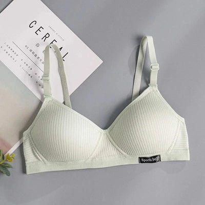 Cotton Women's AB Cup Bra Underwear Wireless Gathering Comfortable V-Bra Women's Upward Push Underwear