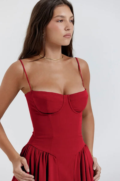 Summer Long Dresses for Women French Retro Spaghetti Straps Dress Corset Slim Sexy Elegant Classy Flower Print  Backless Dresses
