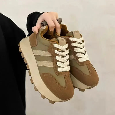 Women Sneakers Fashion Designer Platform Shoe Height Increasing Casual Sport Shoes for Women Lace Up Vulcanize Shoes Tenis Mujer