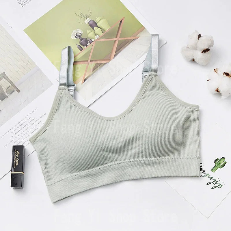 Women's seamless bra Full Cup Breathable bra Breathable comfort Sleep bra Running Fitness Sports bra Suspenders