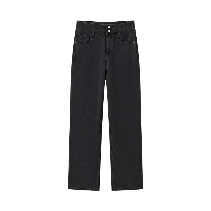 Semir 2025 Women Jeans Autumn New High-waisted Wide-leg Pants All-match Trousers for Women