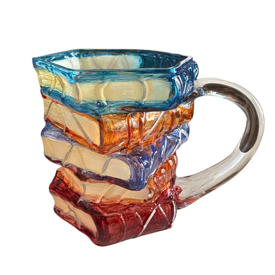 Unique Novelty Colorful Mugs Handmade Resin Drink Cup 3D Painted Books Coffee Mug Creative Book-Shaped Drinkware Mug Lover Gifts