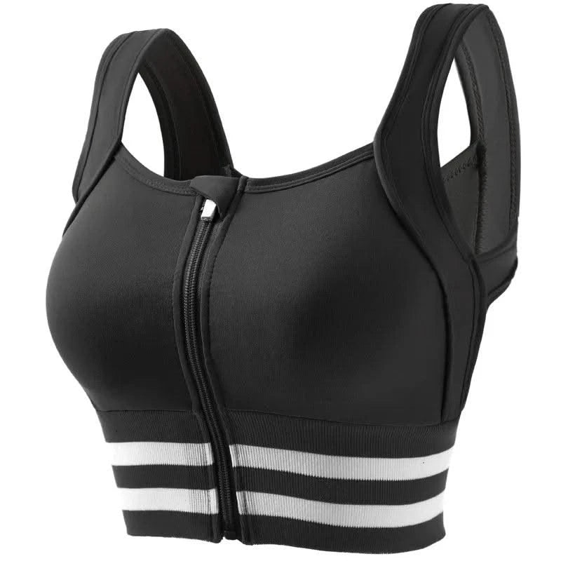 Sports Bras Zip Front For Women With Full Coverage Removable Padded Workout Bra Shockproof Yoga Underwear Running Fitness Vest