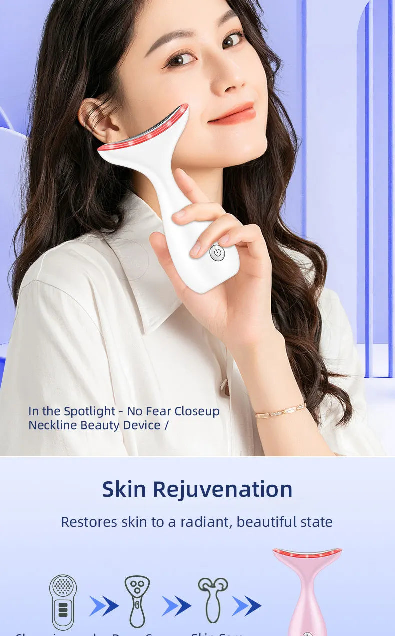 Neck Beauty Massage Instrument EMS Microcurrent LED Facial Electric Introduction Lifting And Firming Beauty Massage