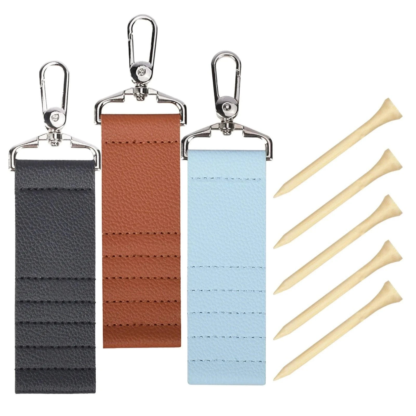 Portable PU Leather Golf Tee Holder  Quick Access Anti-Loss Clip for Outdoor Sports  Durable Golf Accessories