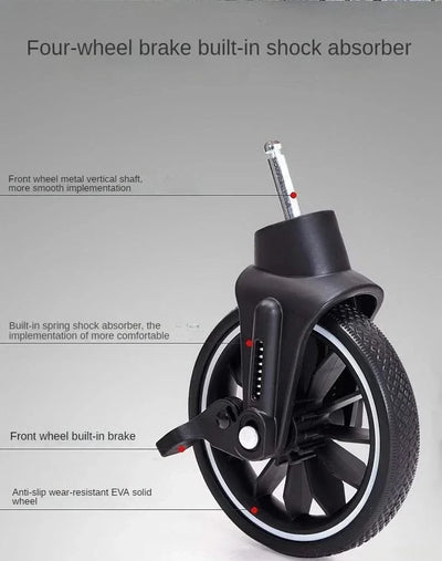 Two-way Lightweight High-view Baby Stroller Can Sit or Lie Down Portable Travel Baby Stroller Four-wheel Baby Stroller