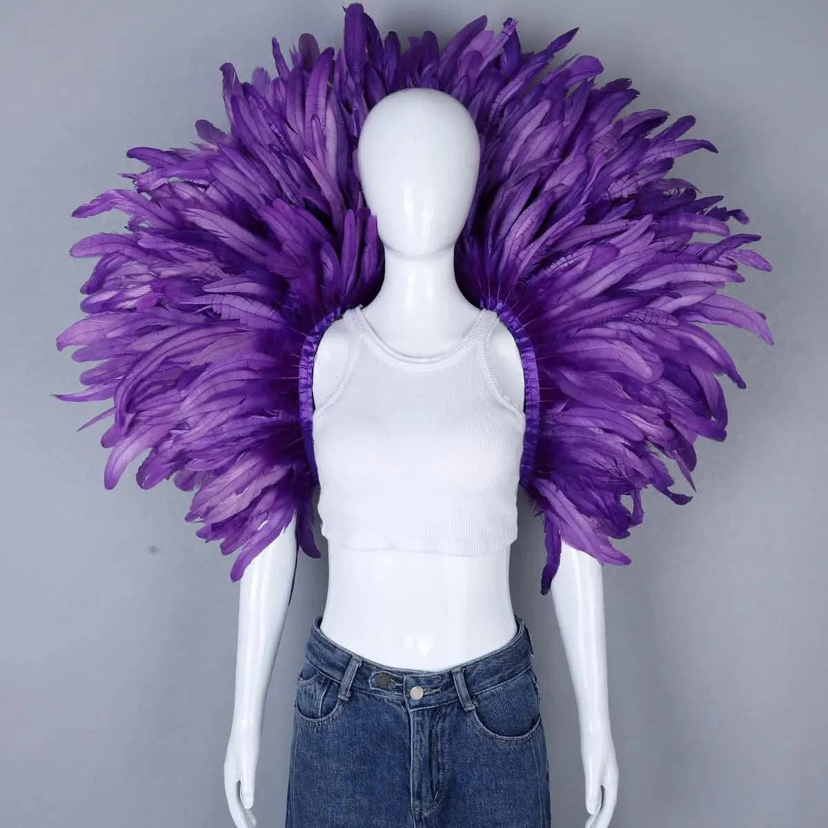 Designer Feather Scarf  (Punk, Halloween, Carnival, Masked Ball Party )Accessory