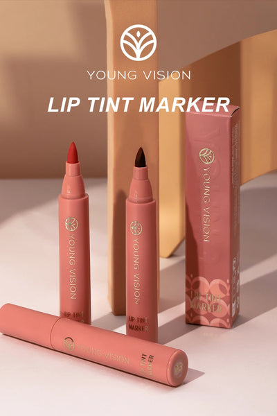 Lip Tint Pen, 6 Colors Available, Matte Water Lipstick, Non-Stick Cup, Long-Lasting, Smooth Lip Liner and Lip Stain Combo