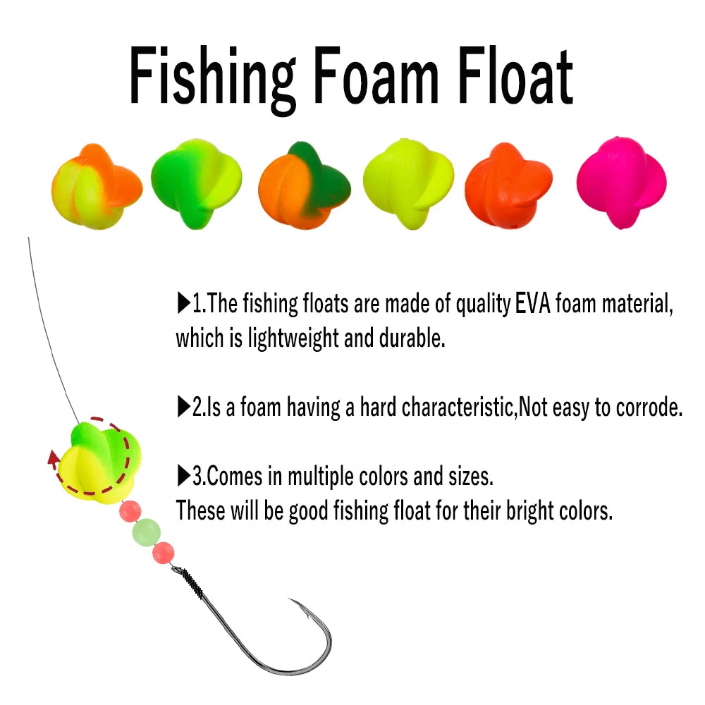 Wifreo 20pcs Fishing Foam Float Fishing Bobber Buoys Walleye Spin Floats Strike Indicator Saltwater/Pompano Rigs Surf Fishing