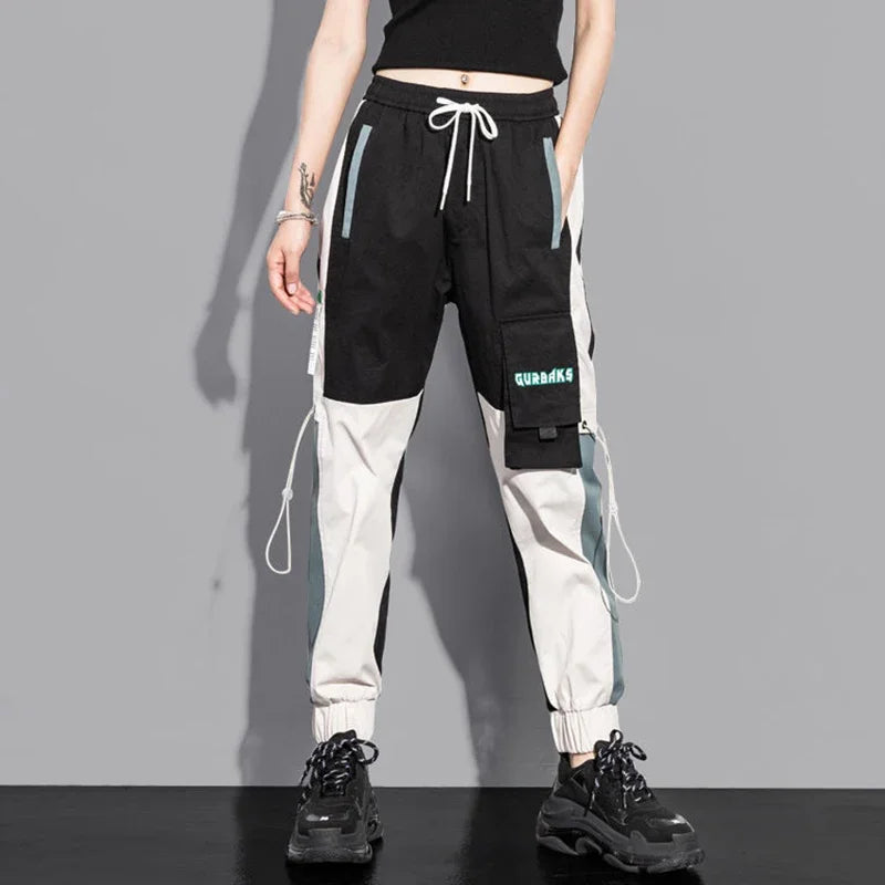 New Big Pockets Cargo Pants Women Ankle-length High Waist Drawstring Loose Streetwear Hip Hop Versatile Joggers Trousers Female