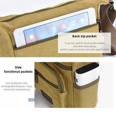 Men Canvas Shoulder Bags Casual Tote Travel Men's Crossbody Bag Luxury Messenger Bags Fashion High Quality Handbag