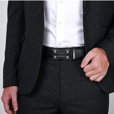 High Quality Alloy Buckle Genuine Real Leather Vintage H Automatic Buckle Belt for Men | Male