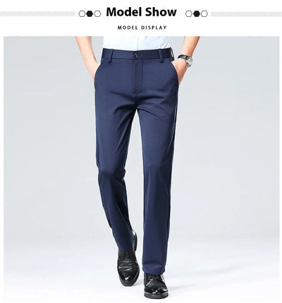 Plus Size Big and Tall Mens Trousers Business Casual Loose Straight Leg Pants Comfort Fit Office Work Commuting No Tight Classic