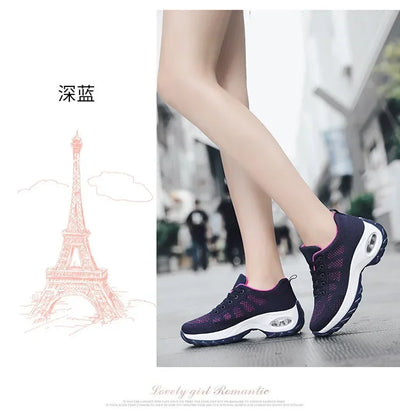 Woman Sneakers Fashion Casual Shoes Summer Air Cushion Mesh Female Shoes Comfortable Breathable Heightening Sneakers for Women