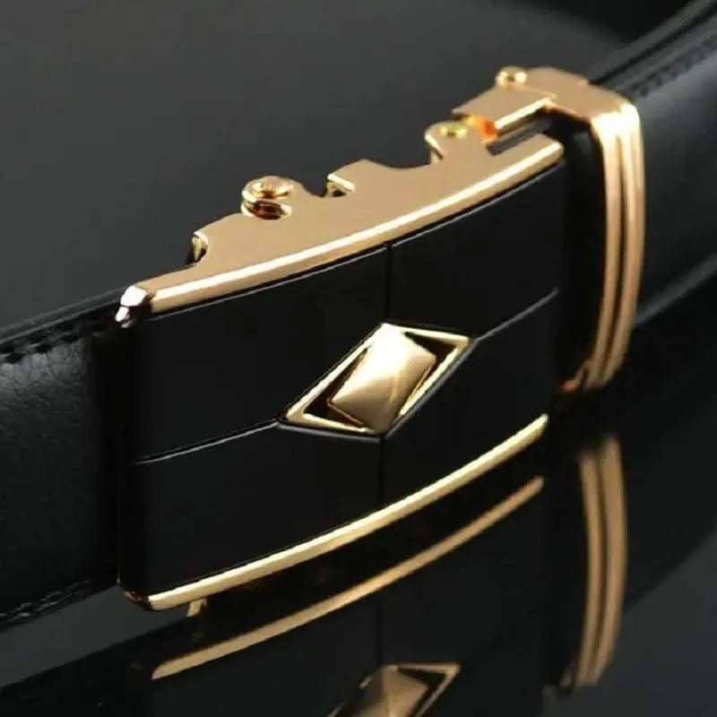 Men's Belt High Quality Genuine Leather Belts Metal Automatic Buckle Belts