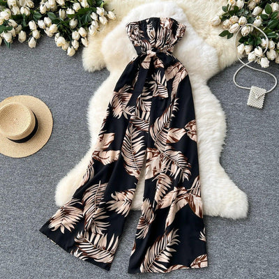 Women's Jumpsuit Elegant Sexy Suspender Printed Jumpsuits Casual Hip Waist Overalls Romper For Women Spring Summer 2024