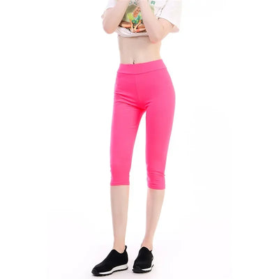 Women's Leggings High Waisted Capri Leggings No Pockets For Women Yoga Pants Workout Capri Pants