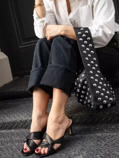 Fashionable Studded Purses Shoulder Hobo Bag Punk Women Small Shouder Purse Vegan Leather Designer Handbags Streetwear