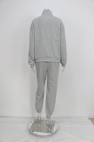 Autumn Winter Women Tracksuits Two Piece Outfits Fleece Lined Zipper Sweatshirt High Waist Pants Sets Female Sport Suits 2024