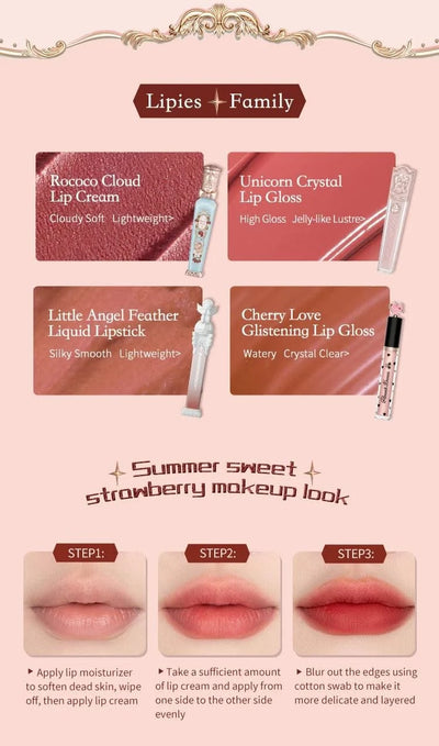 Flower Knows Strawberry Lipstick  Collection Lip Cream Beauty Lip Gloss Lipstick 3.5g