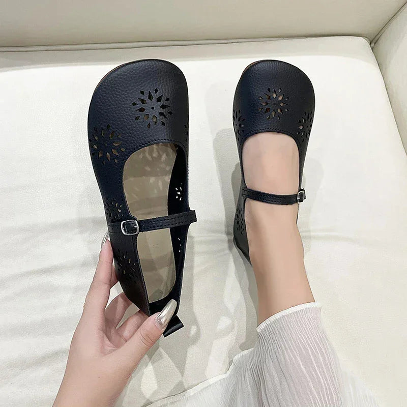 Women's Flat Shoes   Spring New Fashion Slip on Ladies Leather Shoes Soft Comfor Walking Shoes Lightweight Non-slip Loafers