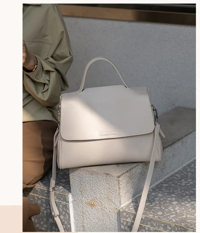 Women's Cowhide Genuine Leather Shoulder Bag Female Fashion Luxury Designer Handbags Ladies Commuting Large Capacity Bucket Bags