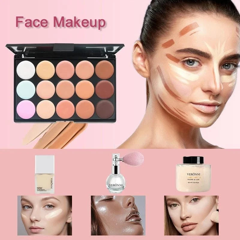 All In One Makeup Kit for Women Full Kit Set Include Eyeshadow Eyebrow Eyeliner Lip gloss Concealer