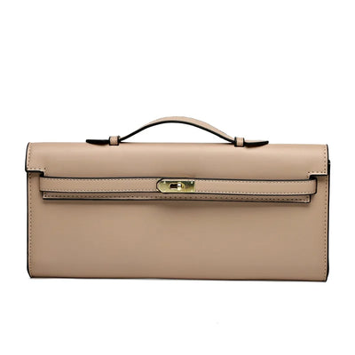 Elegant Classic Leather Handbag For Ladies - With Inner Compartments High Quality By Famous Designer Brand
