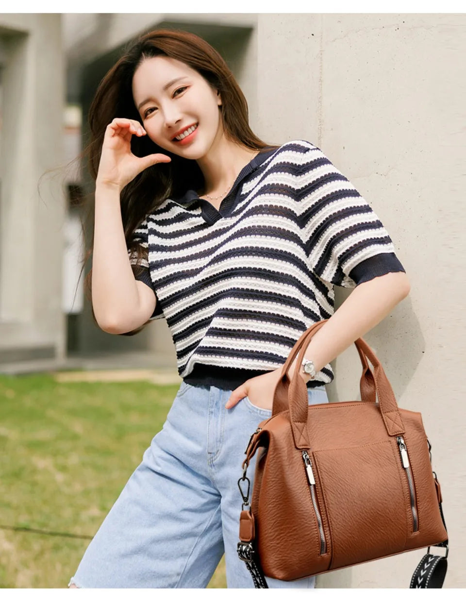Women's Handbag Trend Designer Female Leather Multi-Pocket Shoulder Bag Luxury Brand Large Capacity Ladies Shopping Bag