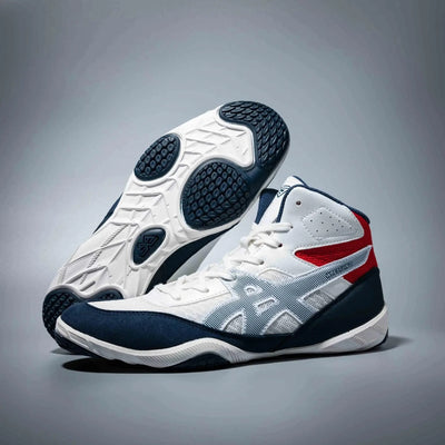 High Top Children Size 30-38 Boxing Wrestling Shoes Womens SAMBO Squat Fitness Sneakers White Blue Breathable Fighting Boots