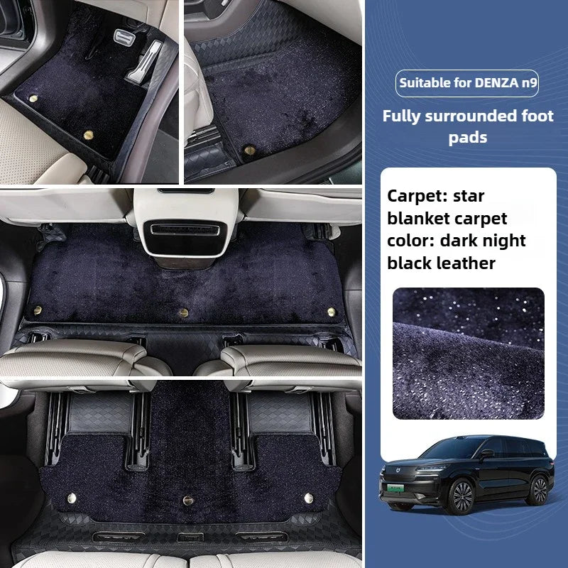 For DENZA N9 Car Floor Mats Double Layers Full Surrounded Auto Carpets Foot Liners Car Accessories Special for Six Seats