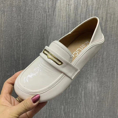 Fashion Women Shoes Luxury Brand Designer Shoes Plus Size Flats Shoes Casual Female Mullers Patent Leather Loafers Slip On Shoes